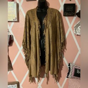 Alberto Makali Fax Suede Wrap Cardigan